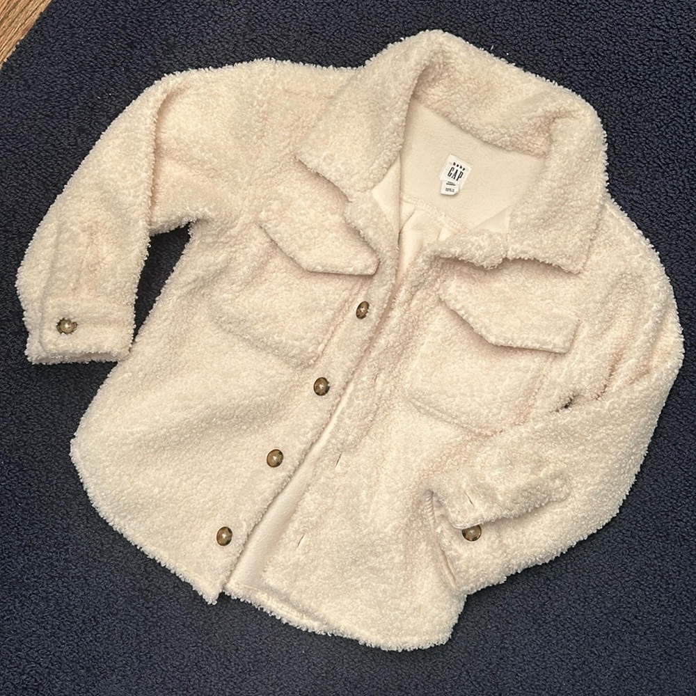 Baby Gap off White Sherpa Jacket Toddler size 4